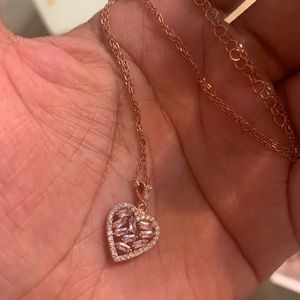 14K Rose Gold Plated Little Heart Necklace